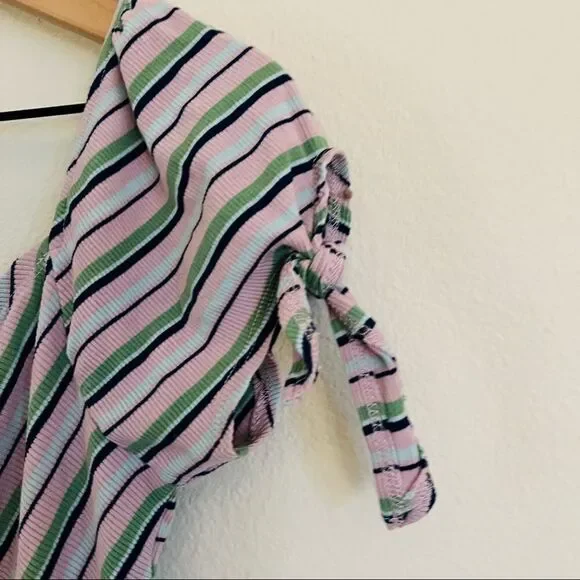 Miami striped Button Front Mini Dress Size Small - Picture 3 of 7